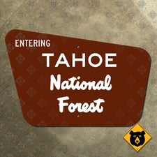 USFS Entering Tahoe National Forest boundary highway sign California 21x14 picture