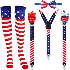 Syhood 4 Pieces Patriotic Accessories Set, Include Red White and Blue picture