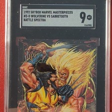 1992 SkyBox Marvel Masterpieces #3-D Wolverine vs Sabretooth Spectra SGC 9 picture