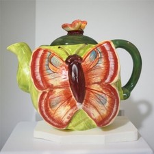 Vintage J.A. Designs - La Dolce Vita Butterfly Teapot with Lid 6