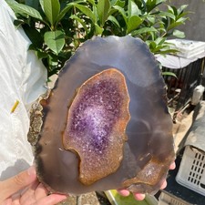 2.6LB Natural Amethyst agate geode quartz cluster crystal specimen Healing picture