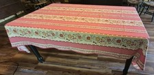 Vintage Vent du Sud Rectangle Pink Floral French Tablecloth 97 X 56 picture