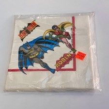 1966 Vintage Batman & Robin 16-Pack Party Napkins – MIP, Sealed 60’s picture