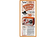 1950 Arvin Radio Hopalong Cassidy Radio Ad Refrigerator / Toolbox  Magnet picture