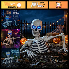 Giant Ground Breaking Skeleton with LED Eyes - Halloween Decor, 15.75
