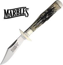 Marbles Swing Guard Cheetah Folding Lock Back Knife - Black Stag handles picture