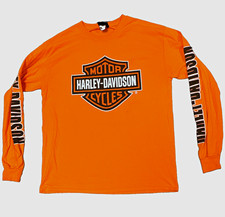 Harley-Davidson Orlando Bike Week 2022 Florida Orange Long Sleeve T-Shirt Size L picture