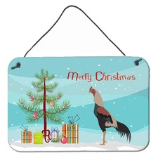 Caroline's Treasures BB9205DS812 Kulang Chicken Christmas 8x12 Teal Aluminum picture