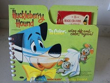 Extremely Rare VTG 1960 Huckleberry Hound Magic Slate Magic Crayon Coloring Book picture