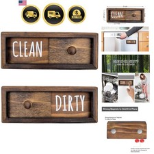 Dishwasher Magnet Clean Dirty Sign Farmhouse Rustic Wood Kitchen Accessory picture