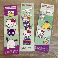 LA Los Angeles County Library x Sanrio Hello Kitty Card Bookmark all 3 picture