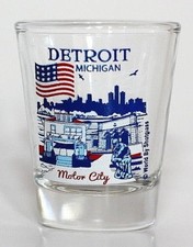 DETROIT MICHIGAN GREAT AMERICAN CITIES COLLECTION SHOT GLASS SHOTGLASS picture