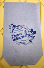 Vintage 1940s Spanish Mickey Mouse & Felix The Cat Paper Bag Navia Ephemera NOS picture