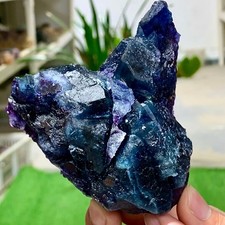 304G Natural Crystal Rare Blue Green Purple cubic fluorite sample/Zhejiang picture