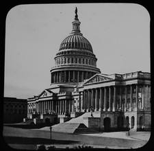 ANTIQUE JV Magic Lantern Slide THE CAPITOL WASHINGTON C1890 VICTORIAN PHOTO USA  picture