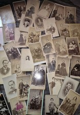 HUGE LOT of Antique Photograph, CDVs, Cabinent Cards Victorian Civil War Dresses picture