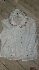 White Ukrainian Vyshyvanka Embroidered LINEN women blouse Embroidery Shirt New picture