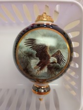 VTG  2000 America The Beautiful Eagle Ornament  Bradford Exchange 3 Pc 3 picture