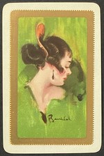 Pretty Lady by Barribal Vintage Single Swap Playing Card Joker picture