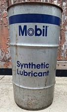 Vintage Mobil Delvac Synthetic Gear Oil 75W-90 Metal Drum NASCAR Garage Dec picture