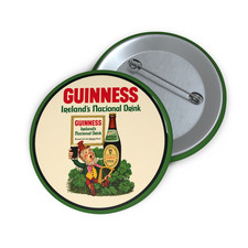 Guinness Ireland's National Drink Extra Stout Pin Retro Beer Pinback Button 2.25 picture