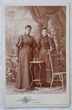 Antique 1890s Cabinet Card 2 Women Victorian Dresses Brandt Bros Avoca Iowa picture