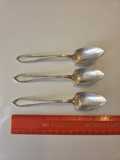 Vintage Silver Set of 3 Silverplate Spoons, Silver Color, 6 in Length picture