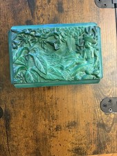 Vintage Malachite Jewelry Box Small, Very Unique. picture