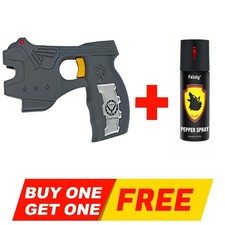 StunGun Pistol Grip Self Defense Rechargeable W/ 1 Bottle Free Pepper Spray picture