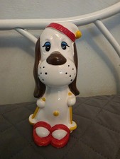 Vintage Japan Ceramic Skiing Hound Dog Coin Bank Kitsch 1960s Droopy Basset picture