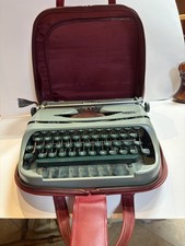Vintage MCM Typewriter Green Royal Royalite Rare Portable Travel Bag Burgundy picture