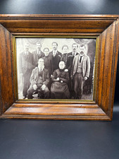 Antique Framed Black & White Family Portrait Photograph, Morris Family Portrait  picture