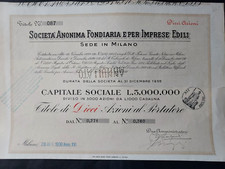 MILAN 1938 YEAR XVI FASCIST ERA * HISTORICAL ACTION LANDED CONSTRUCTION COMPANIES picture