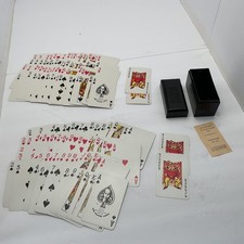 VINTAGE KEM PLASTIC PLAYING CARDS IN BAKELITE CASE FROM 1952 picture