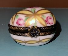 France Hand Painted Limoges Trinket Box Teeny Tiny Egg Peint Main picture