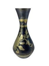 Vintage Etched Brass Back Made In India Floral Design  picture