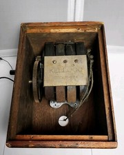 Antique Kellogg Wall Crank Ringer Box with Magneto & Oak Cabinet (Chicago, USA) picture