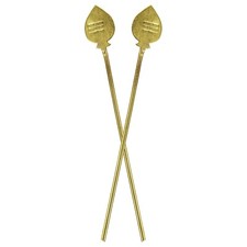 Golden Brass Lord Murugan Vel Murgan Idol for Pooja Brass vel (Set of 2 pcs) picture