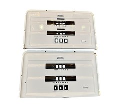 Vintage Original Tokheim Interceptor Porcelain & Steel Gas Pump Face Plate Pair picture