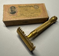1920-30s Gillette Gold Plated Razor Palmolive-Peet Promo NIB READ picture