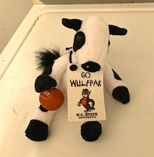 Chick-fil-A Plush Cow w/ Football NC State NCSU Wolfpack with Tuffy Go Wulfpak picture