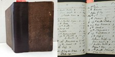 c1850 antique HOUSEHOLD handwritten COOKBOOK RECIPE REMEDY ACCOUNT BOOK picture