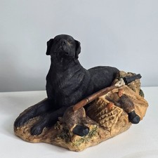 Border Fine Arts 052A Black Labrador & Gun Anne Wall 1978 Vintage Scotland picture