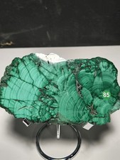 Gorgeous High Quality Polished Malachite Slab with Stand Stunning Banding G85 picture