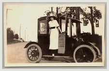 RPPC ~ Early Auto Edison Baker Electric Car Brass era picture