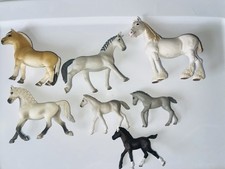 Lot Of 7 Schleich Horses Foals Fjord Stallion Shire Mare Draft Trakehner Arabian picture
