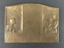 1909 French Air Navigation Bronze Plaque Pierre Alexandor Morlon Paris Mint picture