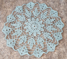 Brand New Hand Crochet Round Blue Doily Home Comfort 13