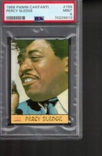 #159  PERCY SLEDGE    1968 PANINI CANTANTI sticker  PSA 9  pop 2   1 higher picture