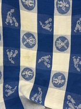 VTG Blue & White Farmhouse Tablecloth /Dutch Windmills & Folk Motifs ~54
